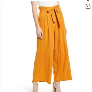 MINKPINK Daybreak High Paperbag Waist Swing Pants In Tangerine Women’s Sz Small